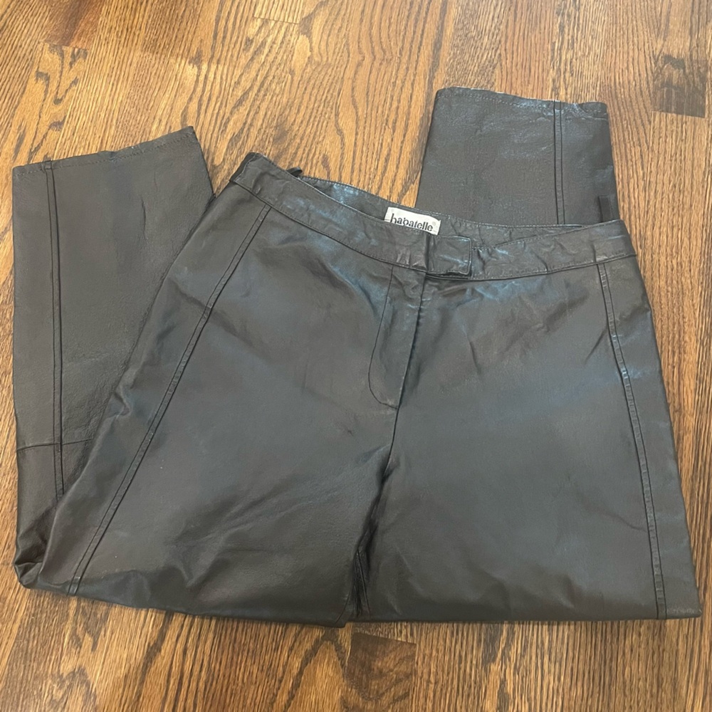 VINTAGE BAGATELLE 100% Leather Black Pants Petite Cropped